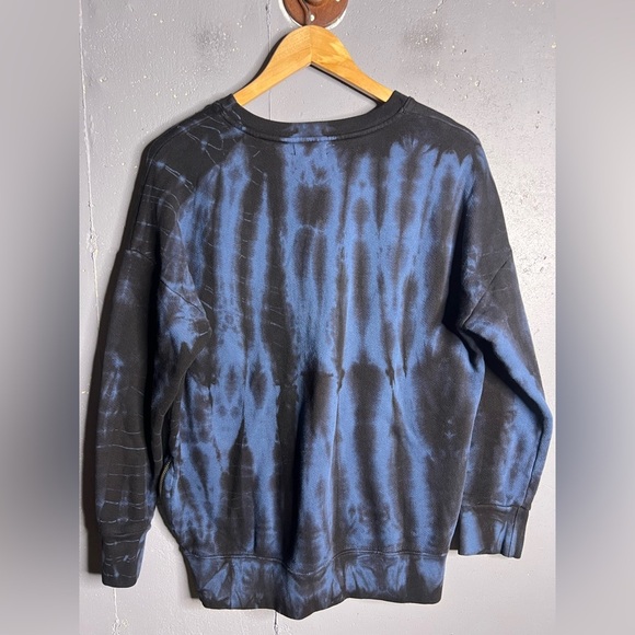 Sundry For Evereve Tie Dye Zip Tunic Pullover Sweatshirt Blue/Black Sz 1 Small - Picture 3 of 9
